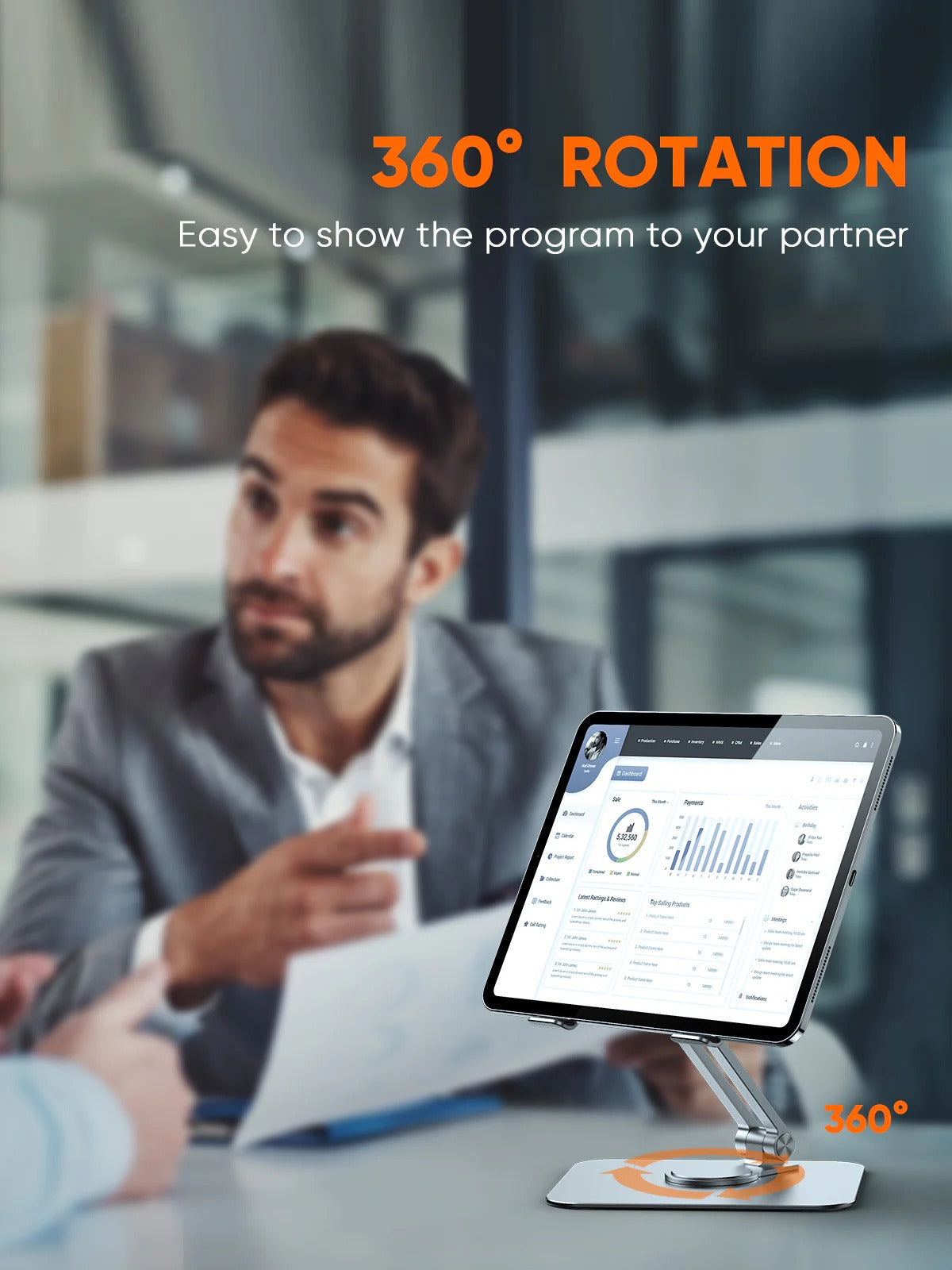 Foldable 360° Rotating Tablet Stand