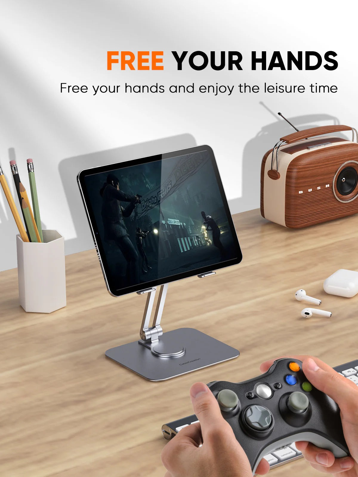 Foldable 360° Rotating Tablet Stand
