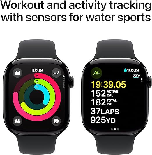 Series 10 Apple Watch – GPS, 46mm Jet Black, Sports Band, Chain Strap