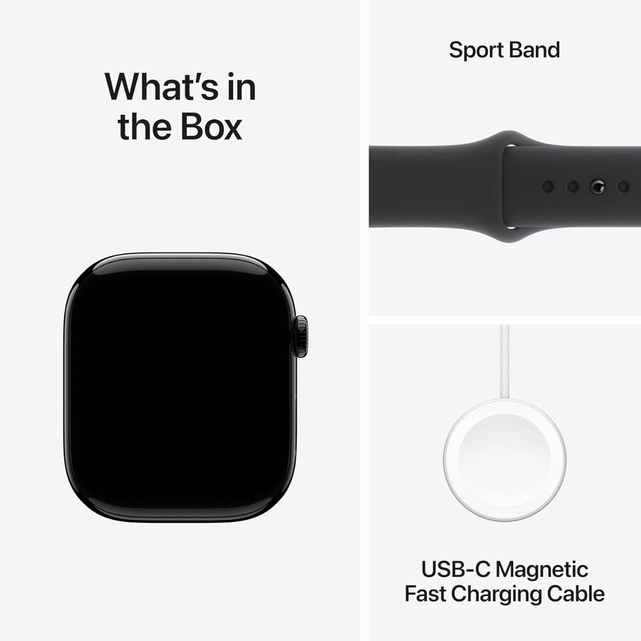 Series 10 Apple Watch – GPS, 46mm Jet Black, Sports Band, Chain Strap